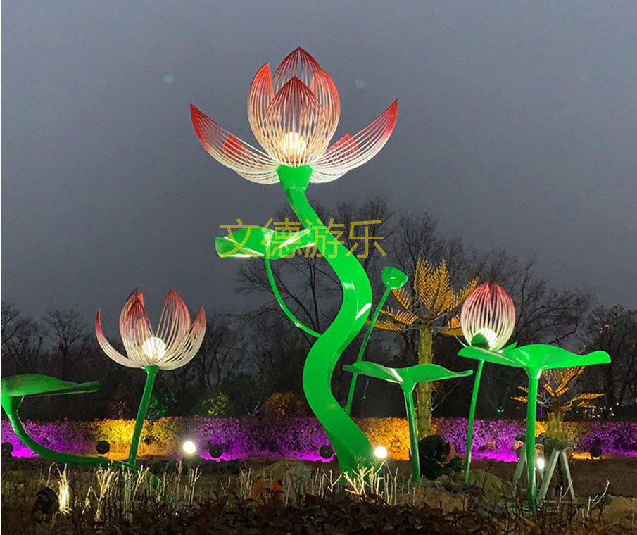 公園燈光雕塑亮化工程實拍一