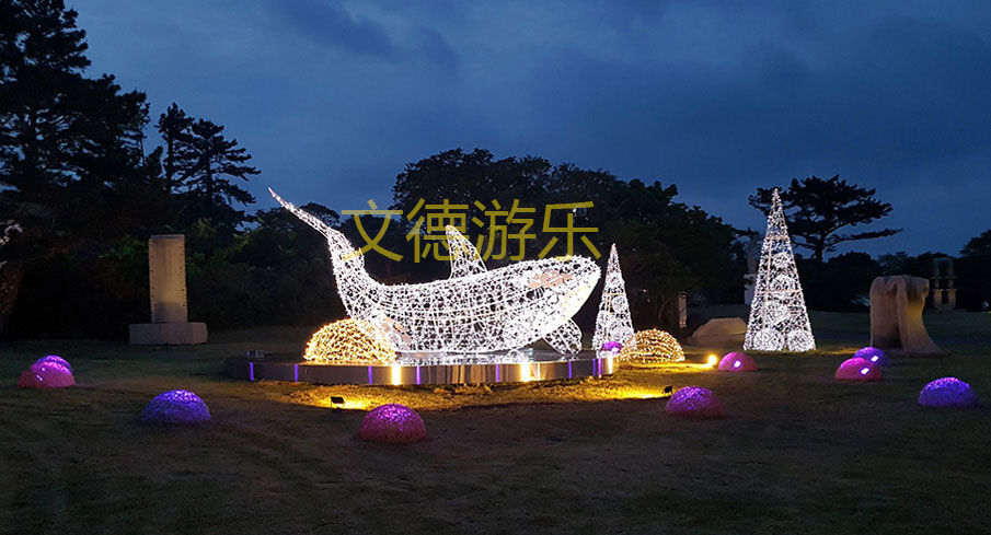 公園燈光雕塑亮化工程實拍四