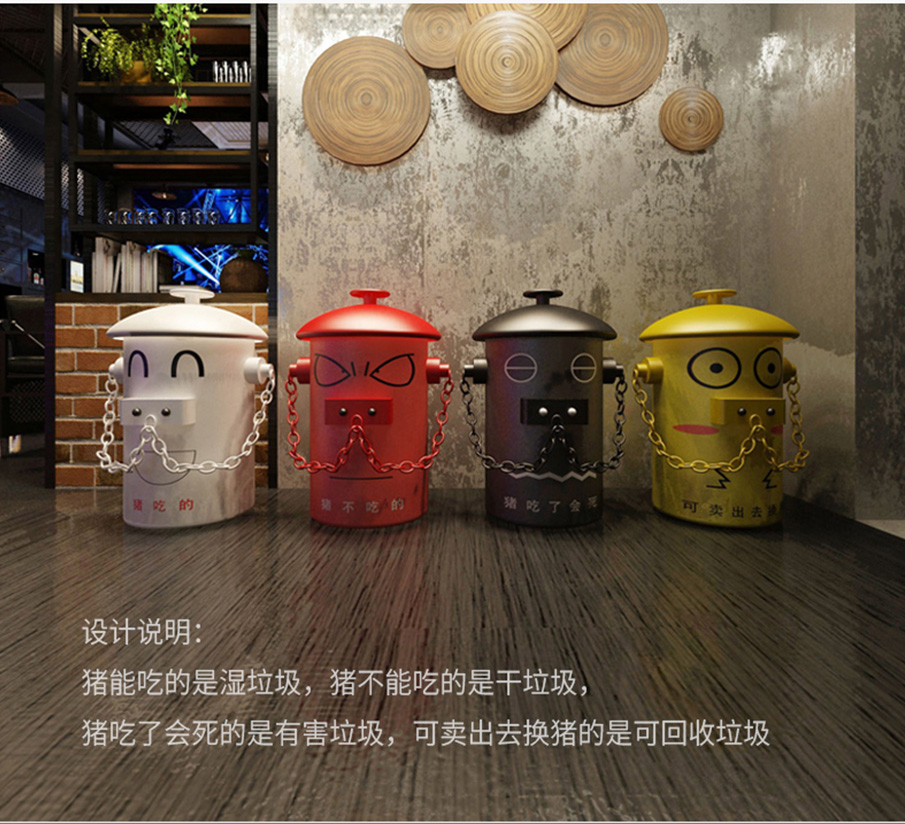 消防栓卡通造型垃圾桶細節圖