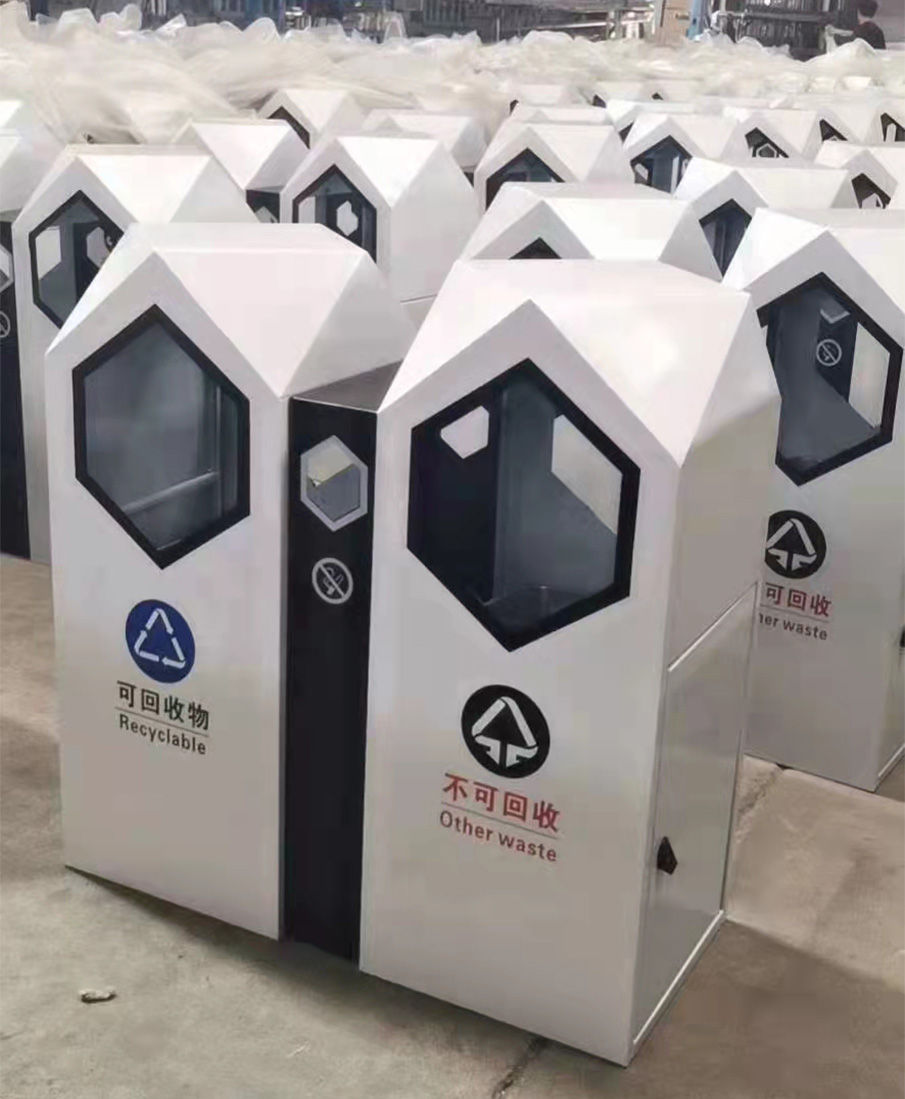 現代感戶外不銹鋼垃圾桶