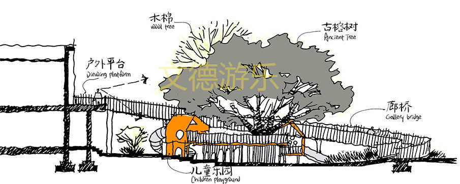 小區戶外游樂設備手稿圖