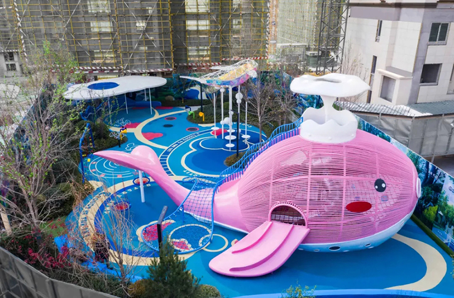新型地產游樂設備-鯨魚滑梯
