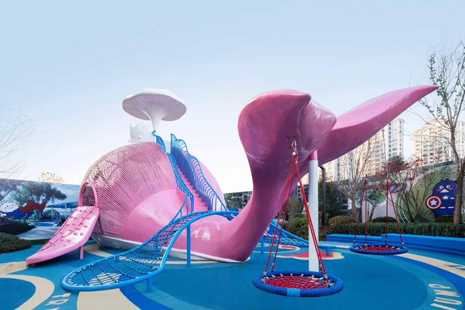 新型地產游樂設備-鯨魚滑梯