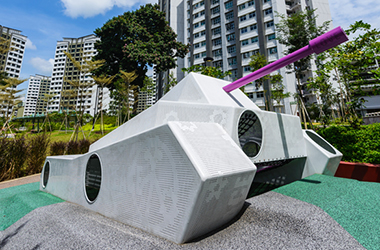 小區新型游樂設備局部圖