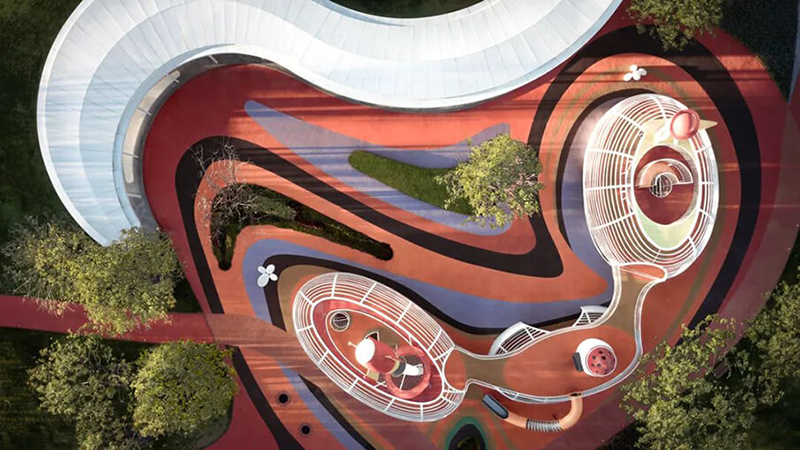 星際探索主題兒童樂園游樂設備全景