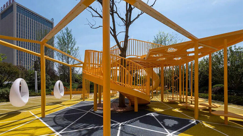 幾何空間兒童公園側面圖